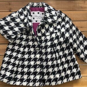 Cherokee Houndstooth Coat with Pink Lining